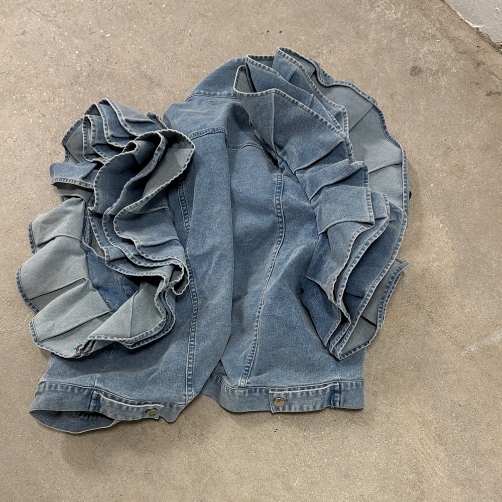 AKIRA Denim Ruffle Jacket